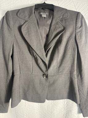 Ann Taylor Gray Business Suit Blazer Jacket Size 2